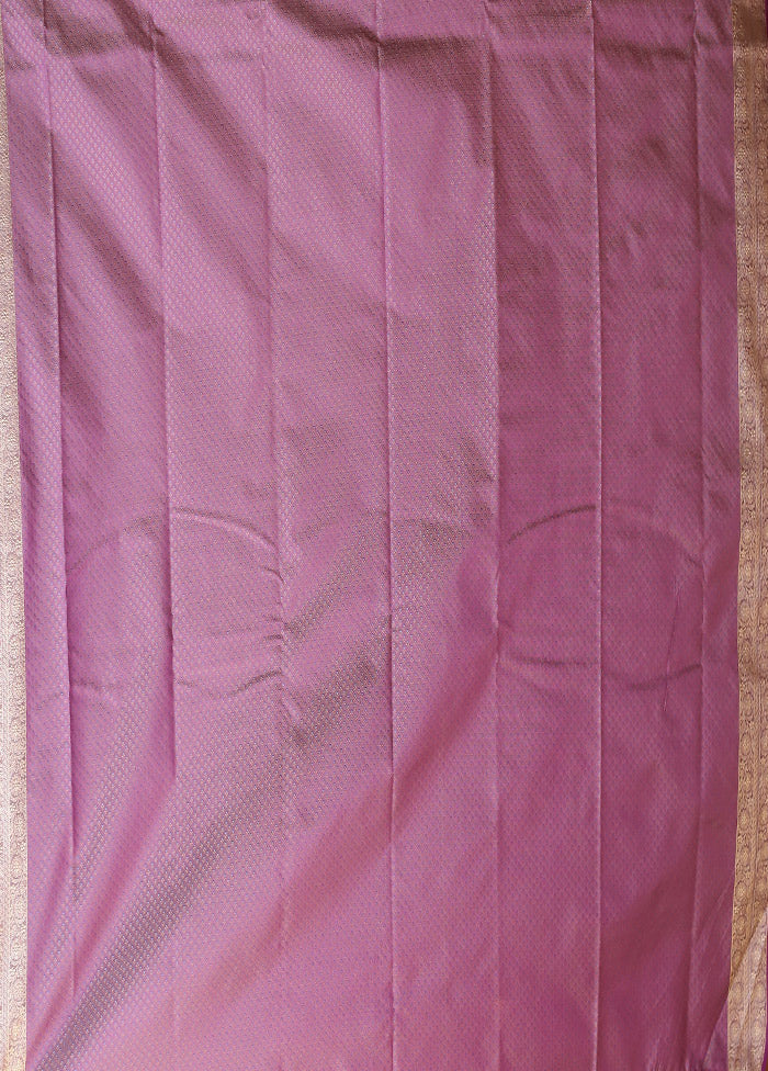 Purple Kanjivaram Silk Saree With Blouse Piece