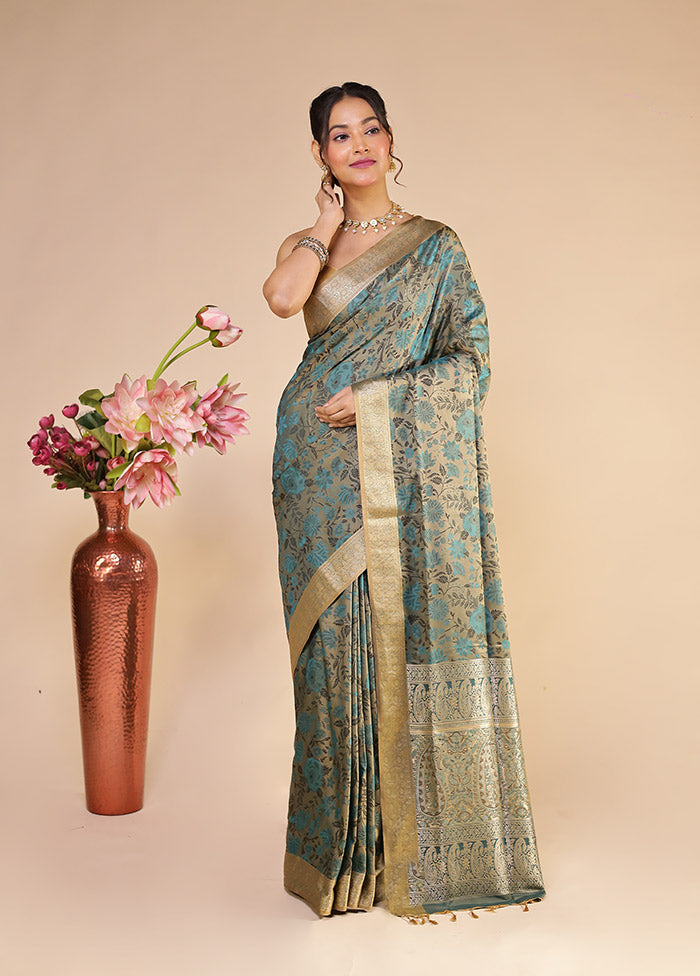 Green Kanjivaram Silk Saree With Blouse Piece