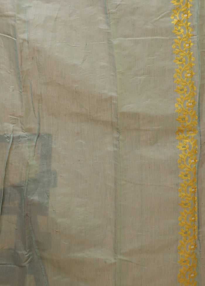 Green Jamdani Cotton Saree Without Blouse Piece