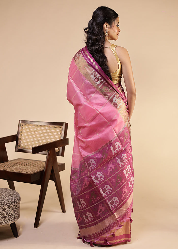 Purple Tussar Silk Saree With Blouse Piece