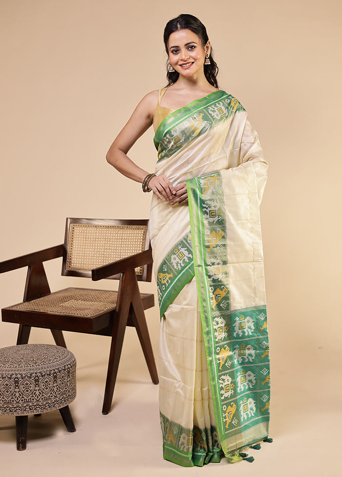Green Tussar Silk Saree With Blouse Piece