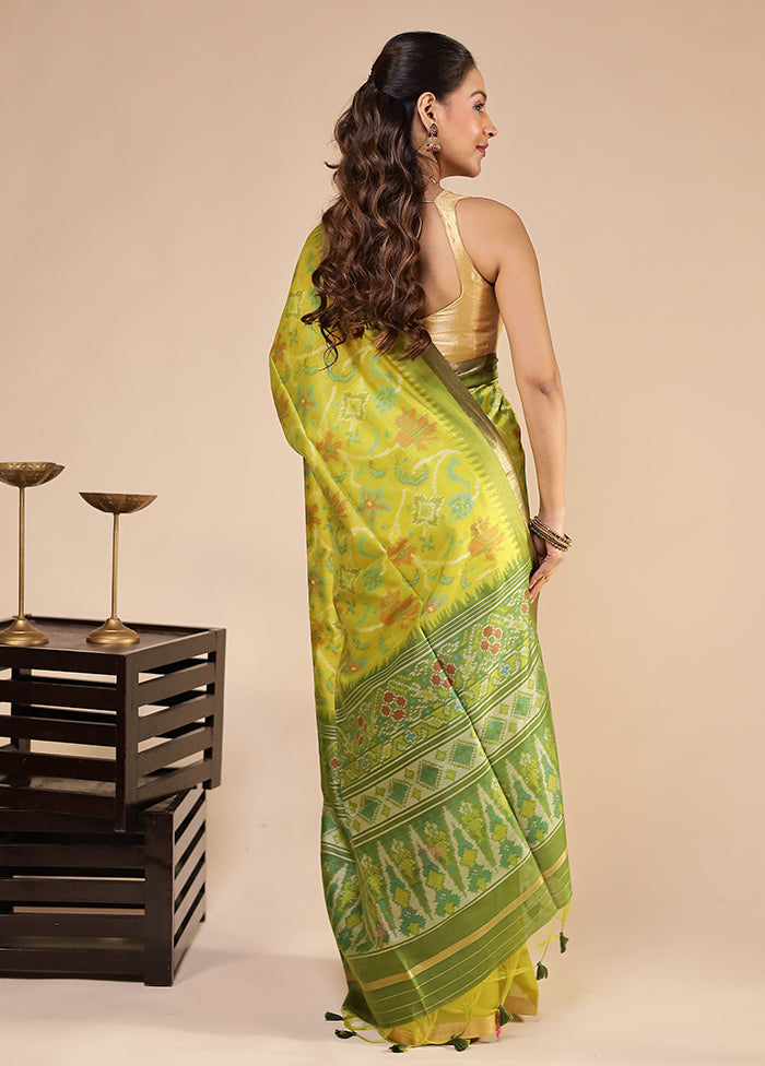 Green Tussar Silk Saree With Blouse Piece