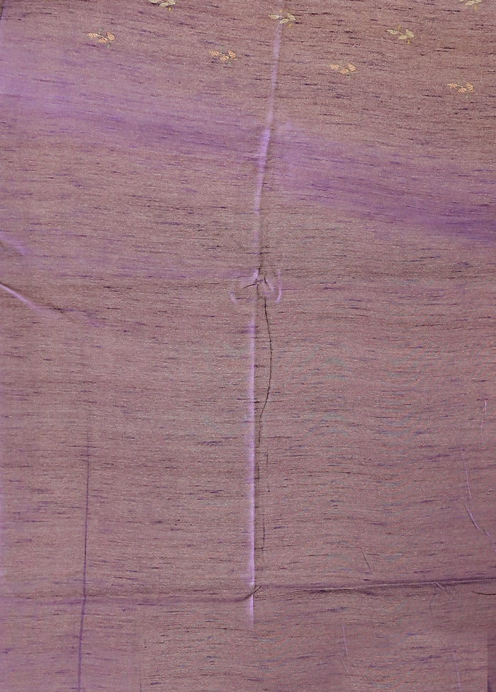 Purple Tussar Silk Saree With Blouse Piece