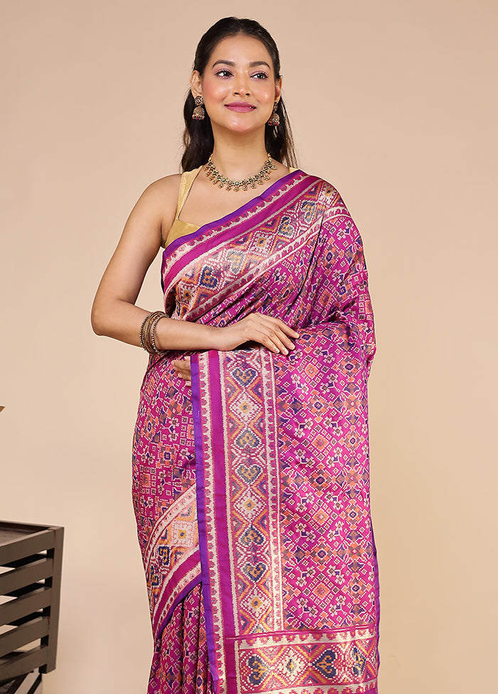 Purple Dupion Silk Saree With Blouse Piece