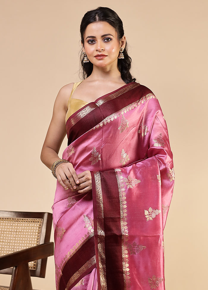 Purple Dupion Silk Saree With Blouse Piece