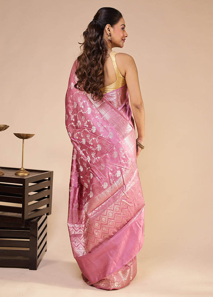Purple Handloom Dupion Pure Silk Saree With Blouse Piece