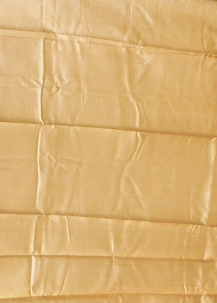 Cream Handloom Dupion Pure Silk Saree With Blouse Piece