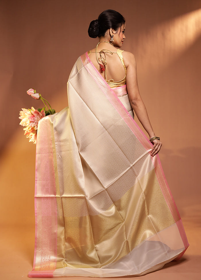 Grey Kora Silk Saree With Blouse Piece