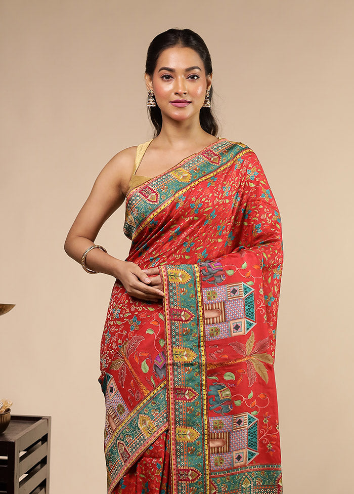 Purple Dupion Silk Saree With Blouse Piece