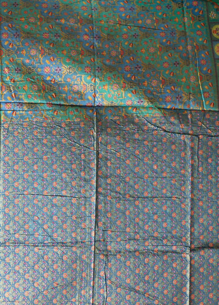 Multicolor Dupion Silk Saree With Blouse Piece