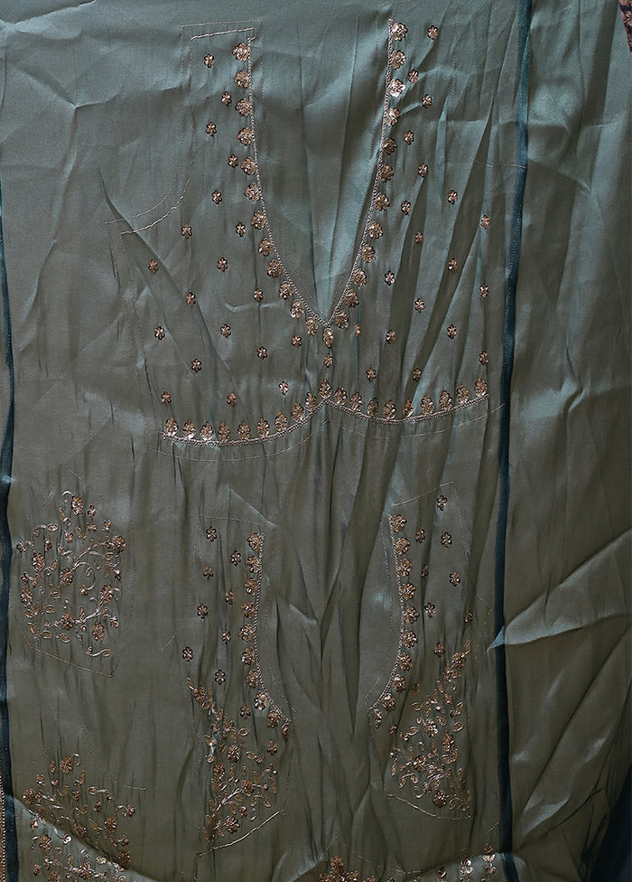 Blue Georgette Saree With Blouse Piece