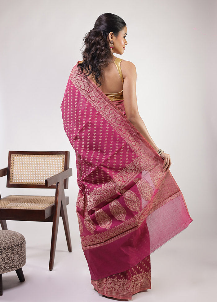 Purple Kora Silk Saree With Blouse Piece