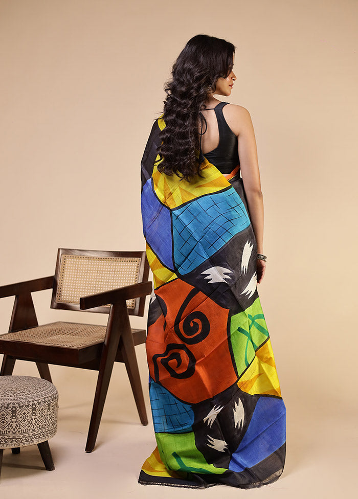 Green Printed Pure Silk Saree Without Blouse Piece