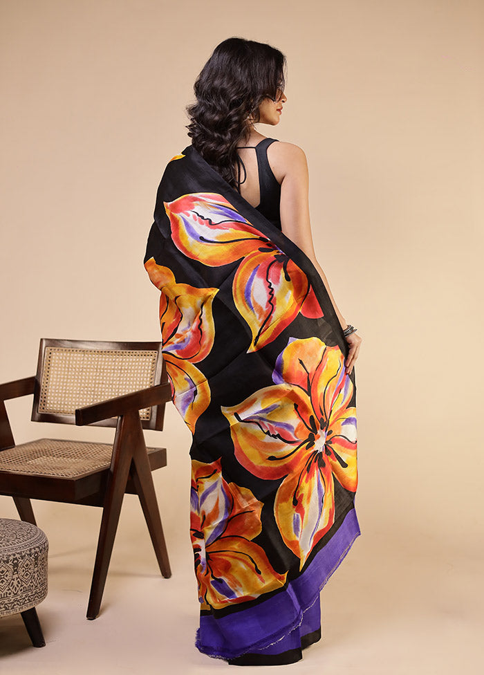 Pink Printed Pure Silk Saree Without Blouse Piece