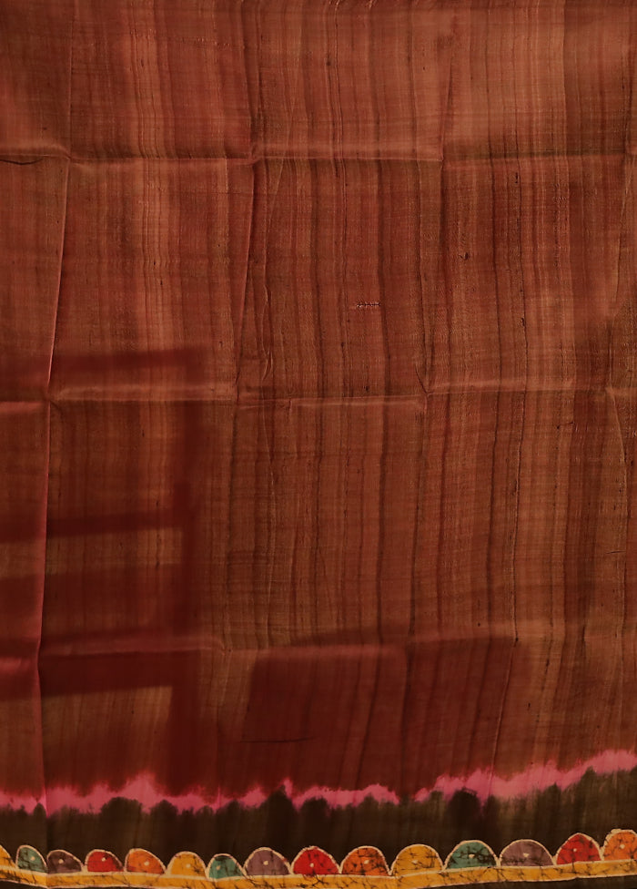 Multicolor Printed Pure Silk Saree With Blouse Piece