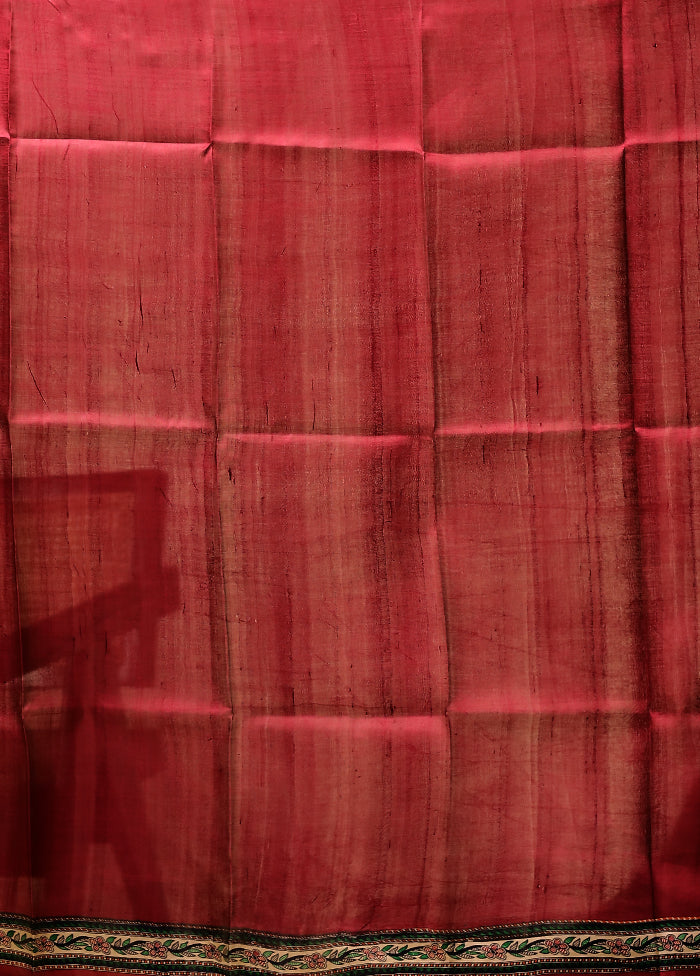 Cream Printed Pure Silk Saree Without Blouse Piece