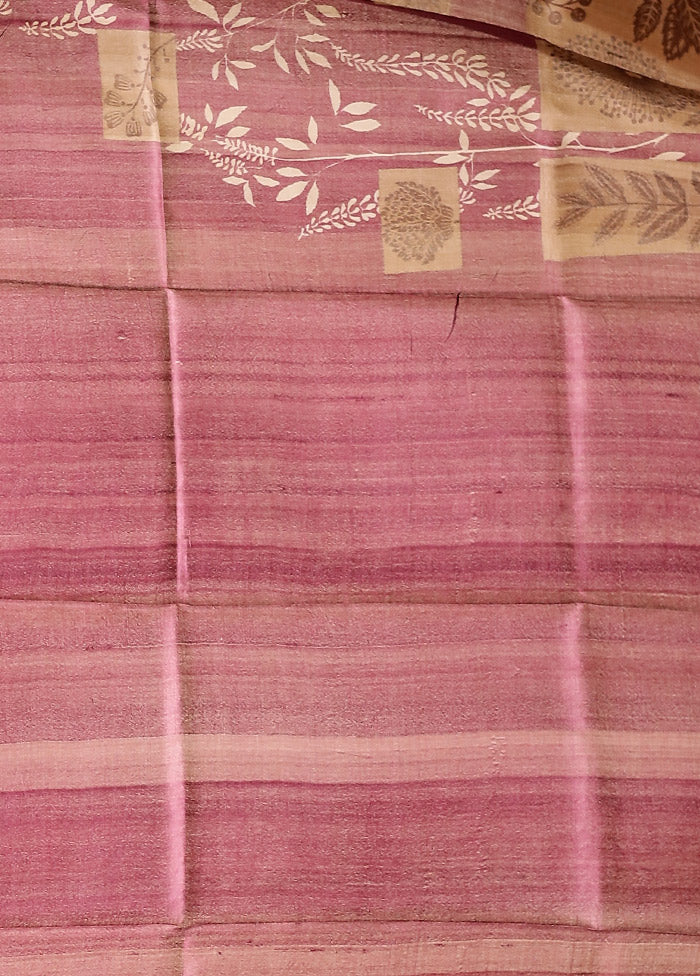 Multicolor Handloom Tussar Pure Silk Saree With Blouse Piece