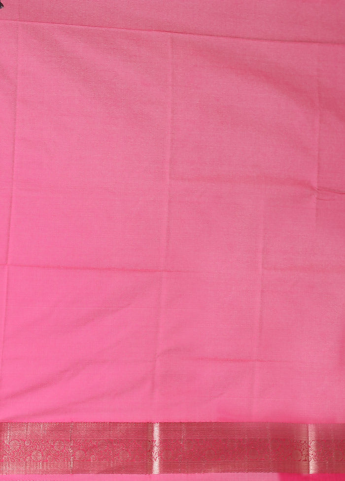 Pink Dupion Silk Saree With Blouse Piece