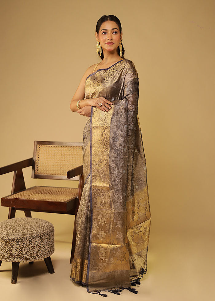 Multicolor Tissue Silk Saree With Blouse Piece