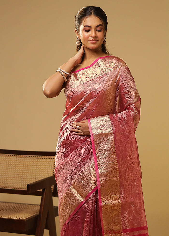 Purple Tissue Silk Saree With Blouse Piece