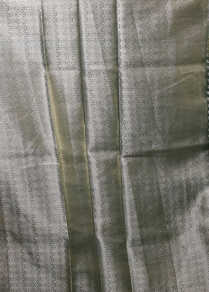 Green Tissue Silk Saree With Blouse Piece