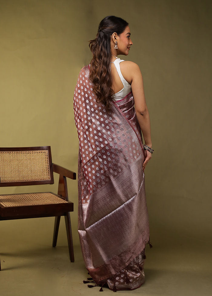 Purple Tissue Silk Saree With Blouse Piece