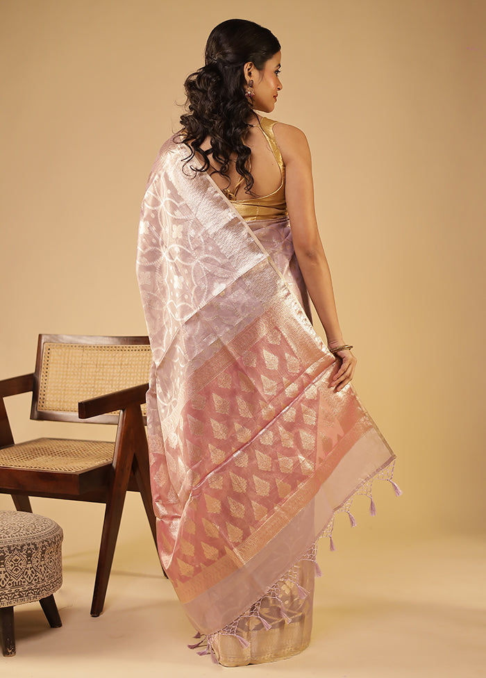 Purple Tissue Silk Saree With Blouse Piece