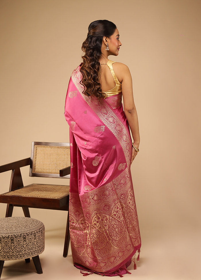 Purple Dupion Silk Saree With Blouse Piece