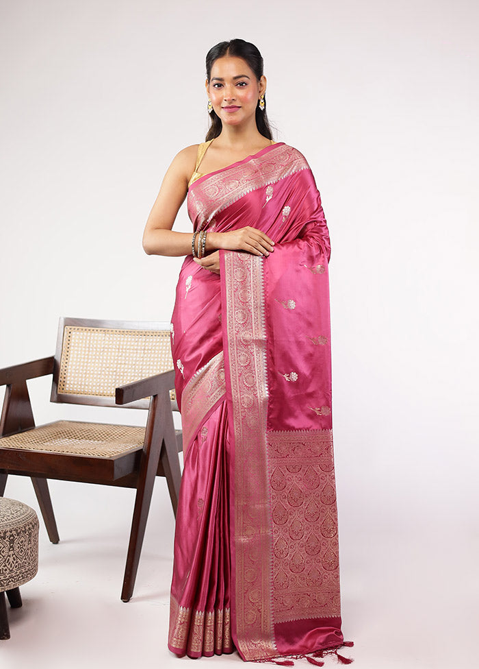 Purple Dupion Silk Saree With Blouse Piece