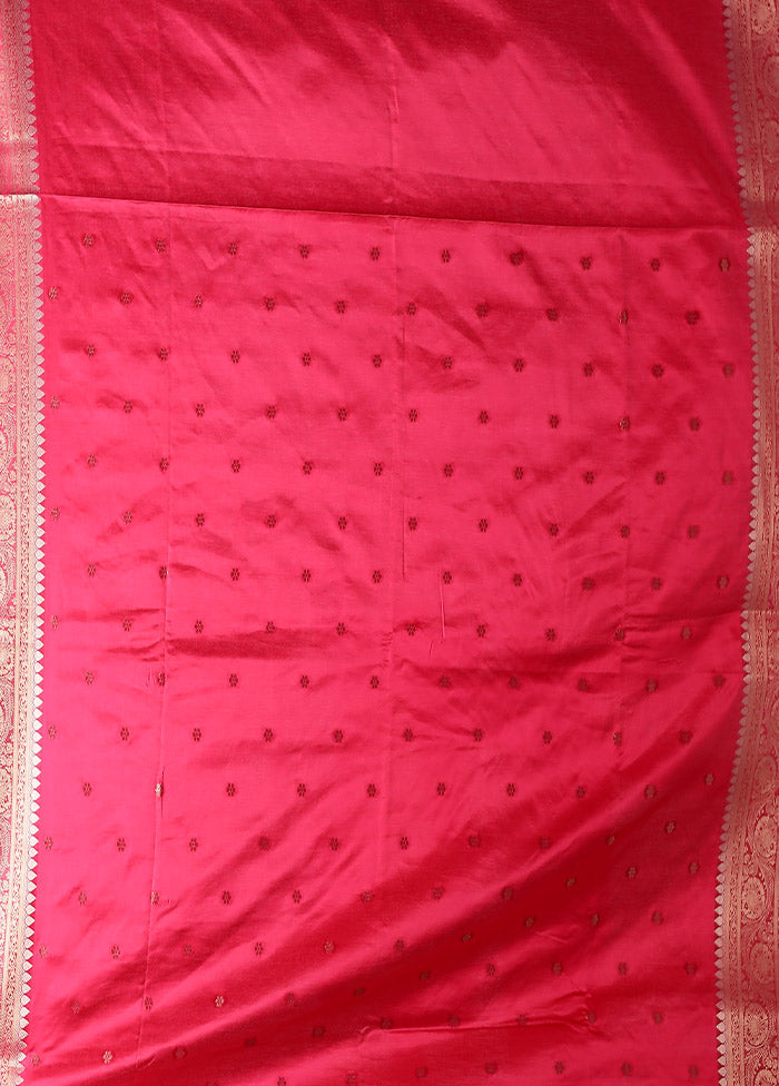 Pink Dupion Silk Saree With Blouse Piece