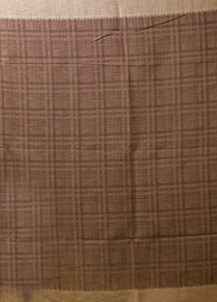 Purple Linen Silk Saree With Blouse Piece