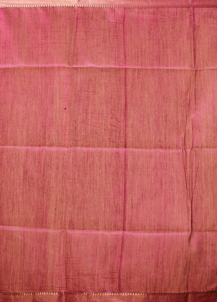 Purple Tussar Silk Saree With Blouse Piece