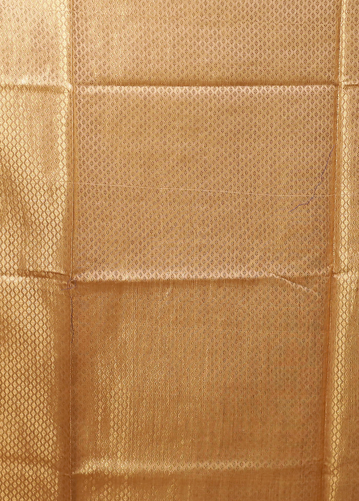 Cream Tussar Silk Saree With Blouse Piece