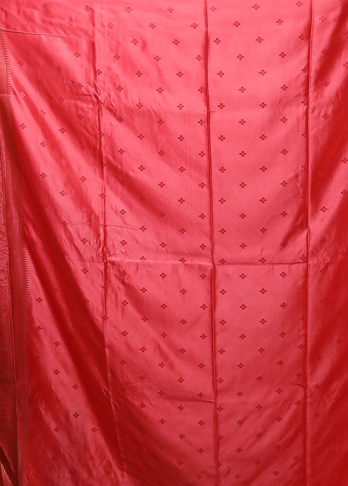 Pink Dupion Silk Saree With Blouse Piece