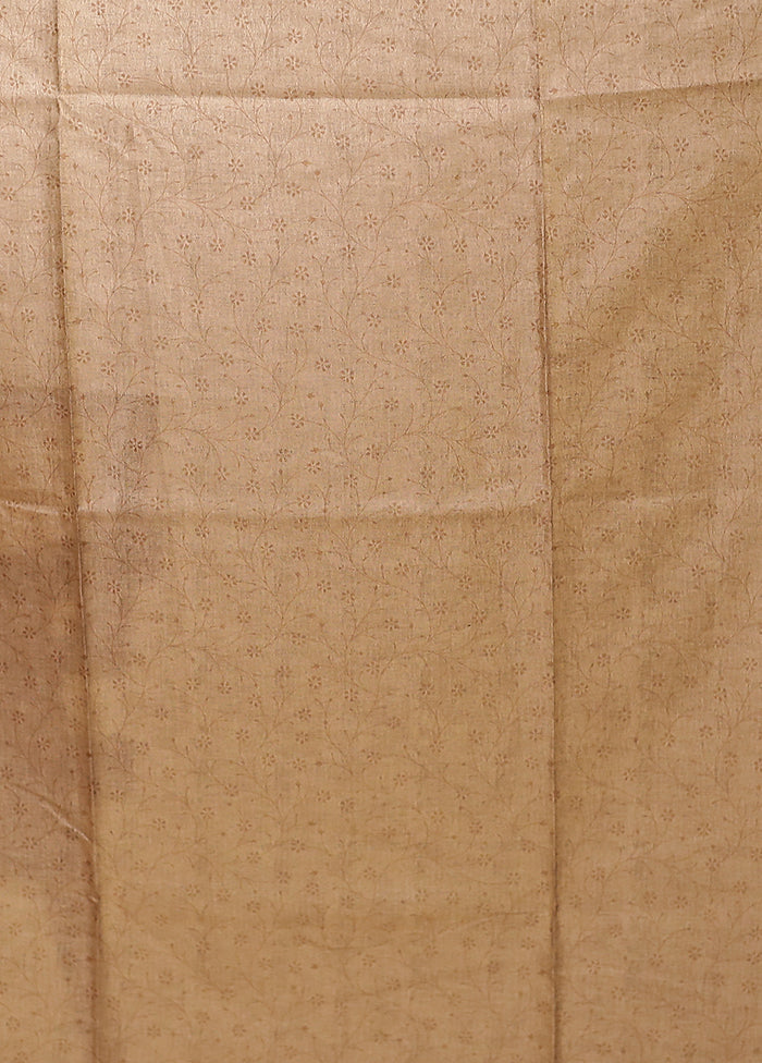 Brown Tussar Silk Saree With Blouse Piece