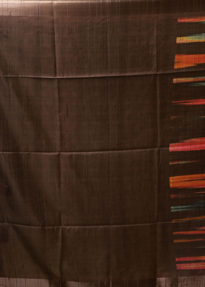 Brown Cotton Saree With Blouse Piece