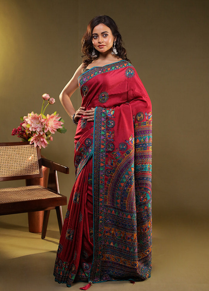 Multicolor Georgette Saree With Blouse Piece