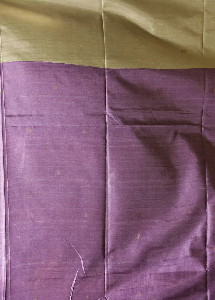 Green Tussar Silk Saree With Blouse Piece