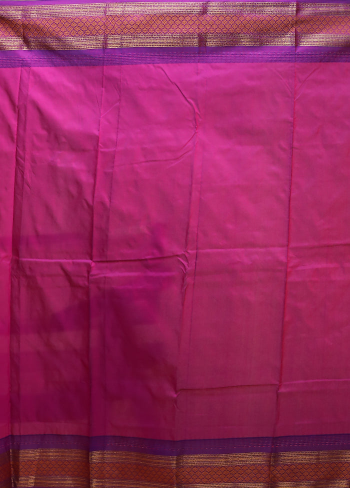 Blue Kanjivaram Silk Saree With Blouse Piece