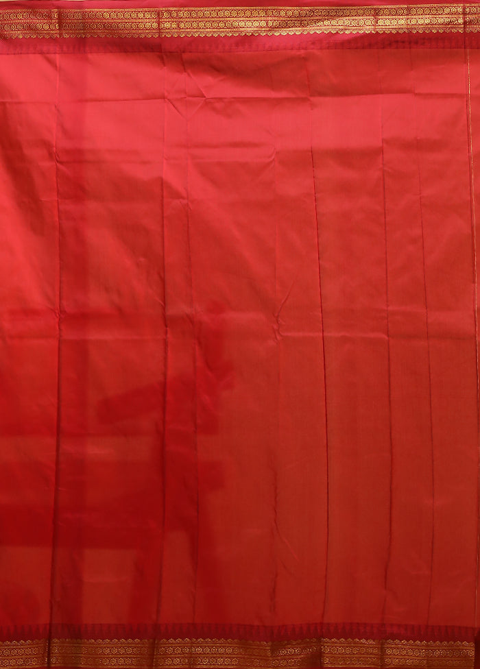 Pink Kanjivaram Silk Saree With Blouse Piece