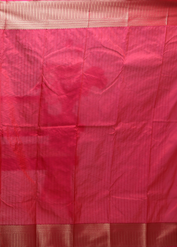 Rust Kanjivaram Silk Saree With Blouse Piece