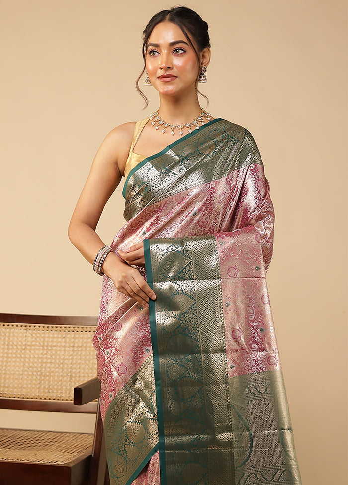 Purple Kanjivaram Silk Saree With Blouse Piece