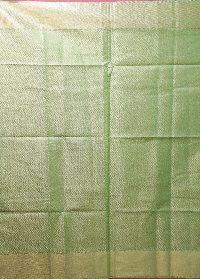 Green Tissue Silk Saree With Blouse Piece