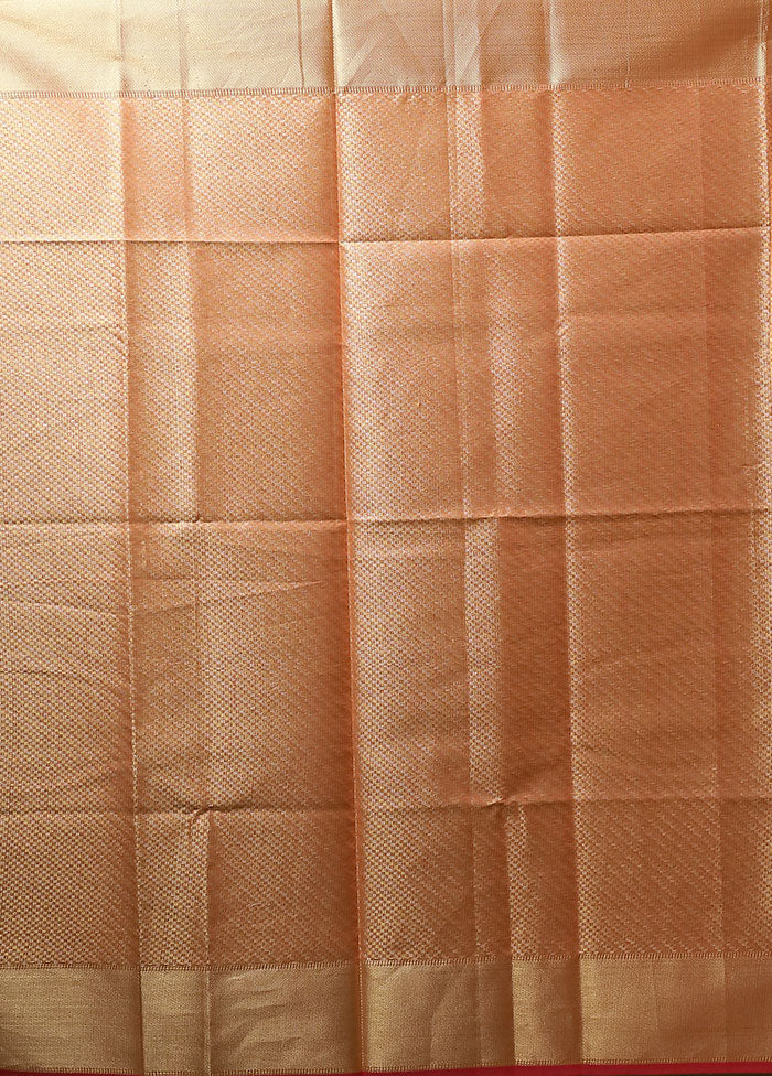 Orange Tissue Silk Saree With Blouse Piece
