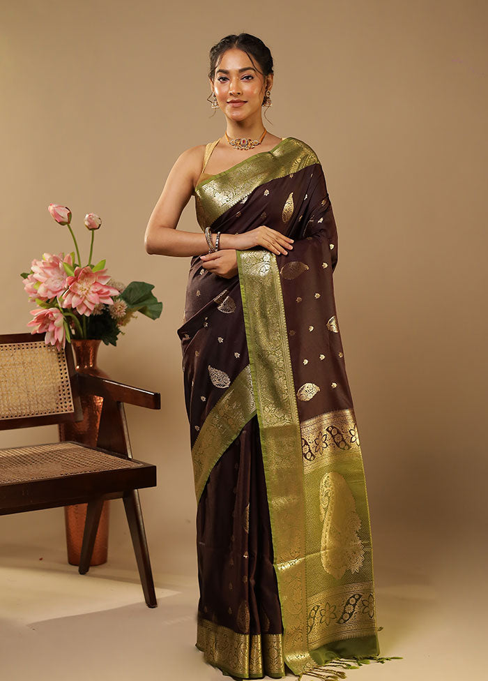 Purple Kanjivaram Silk Saree With Blouse Piece