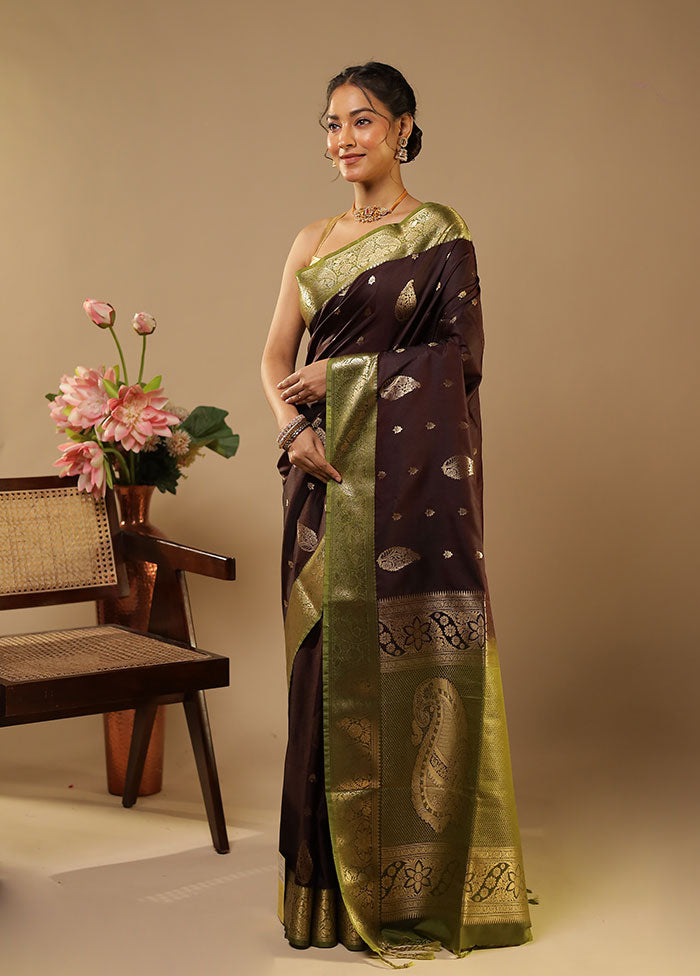 Purple Kanjivaram Silk Saree With Blouse Piece