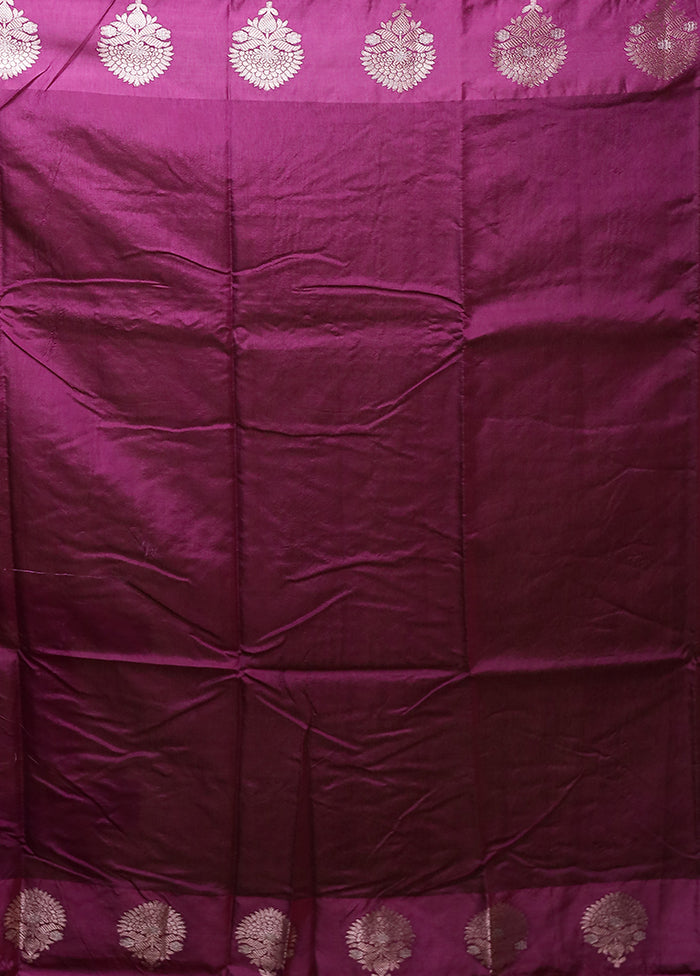 Purple Dupion Silk Saree With Blouse Piece