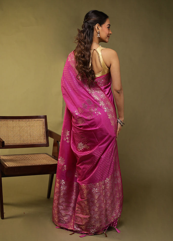 Purple Dupion Silk Saree With Blouse Piece
