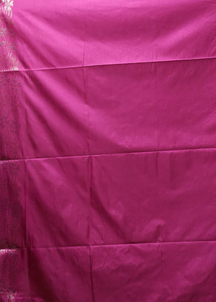 Purple Dupion Silk Saree With Blouse Piece