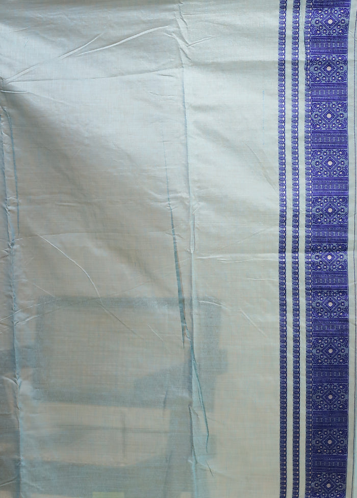 Blue Assam Silk Saree With Blouse Piece